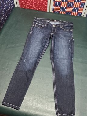 **Express Women's Dark Blue Straight Leg Jeans**